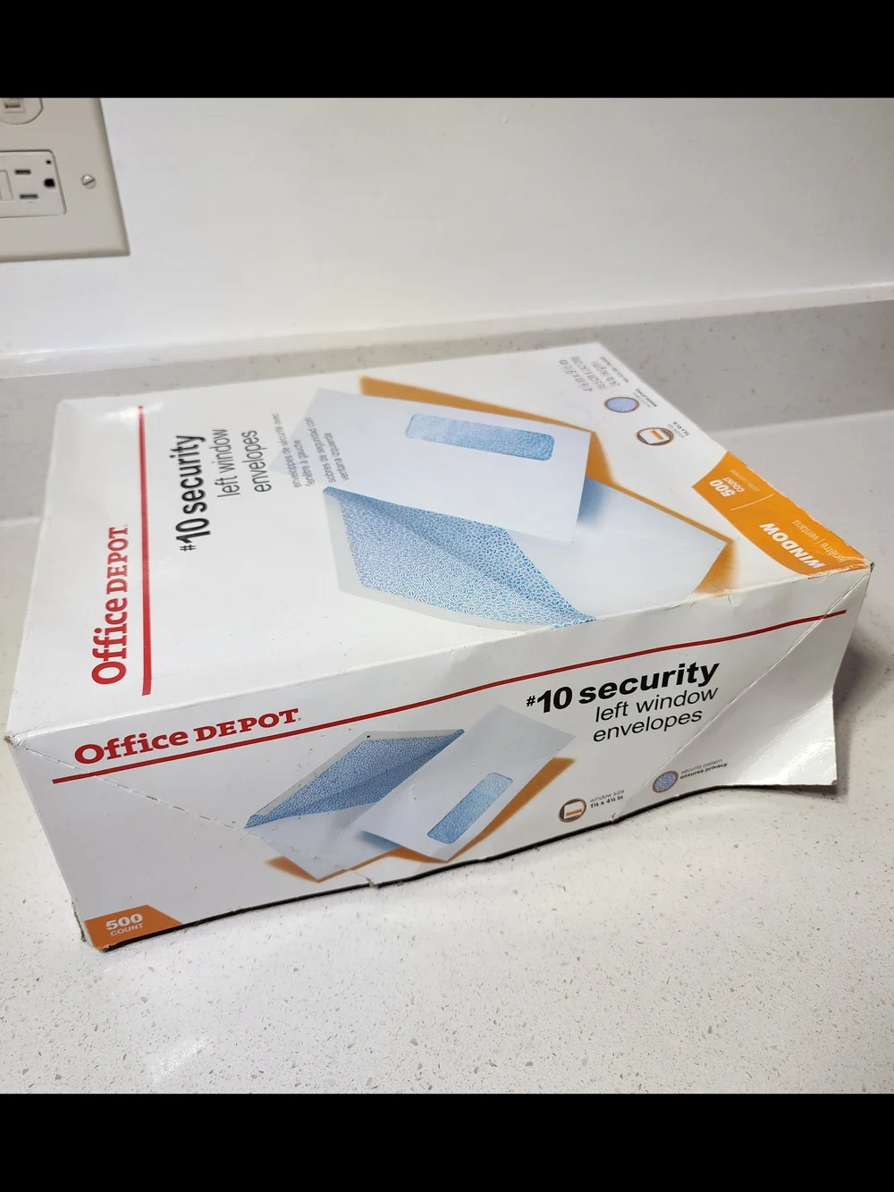 Window Envelopes  #10 Office Depot With Blue Security Tint New